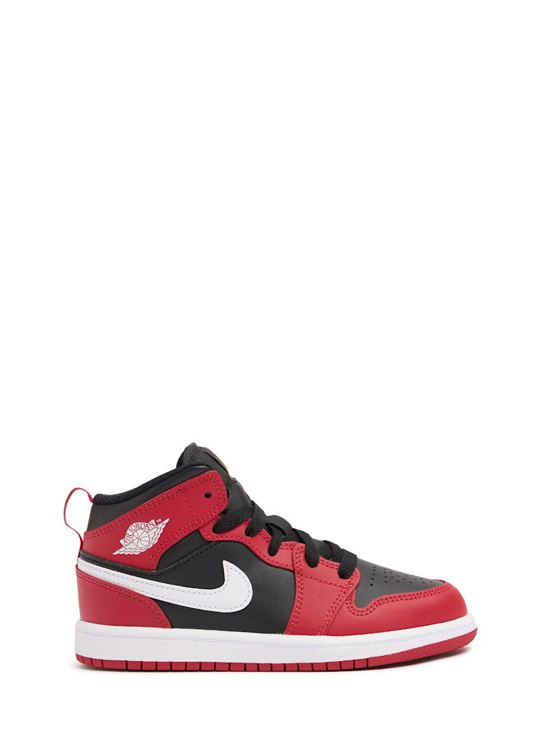 Air Jordan 1 Mid Con Logo Bianco Rossa/Nera/Bianca