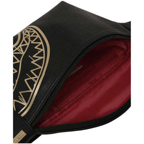 SPRAYGROUND Marsupio In Pelle Gold Shark Nero/Oro