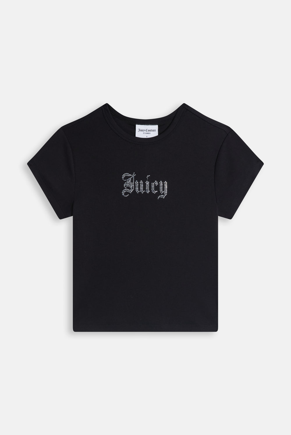 JUICY COUTURE BABY T-SHIRT IN JERSEY DI MODAL CON LOGO JUICY IN STRASS – NERA