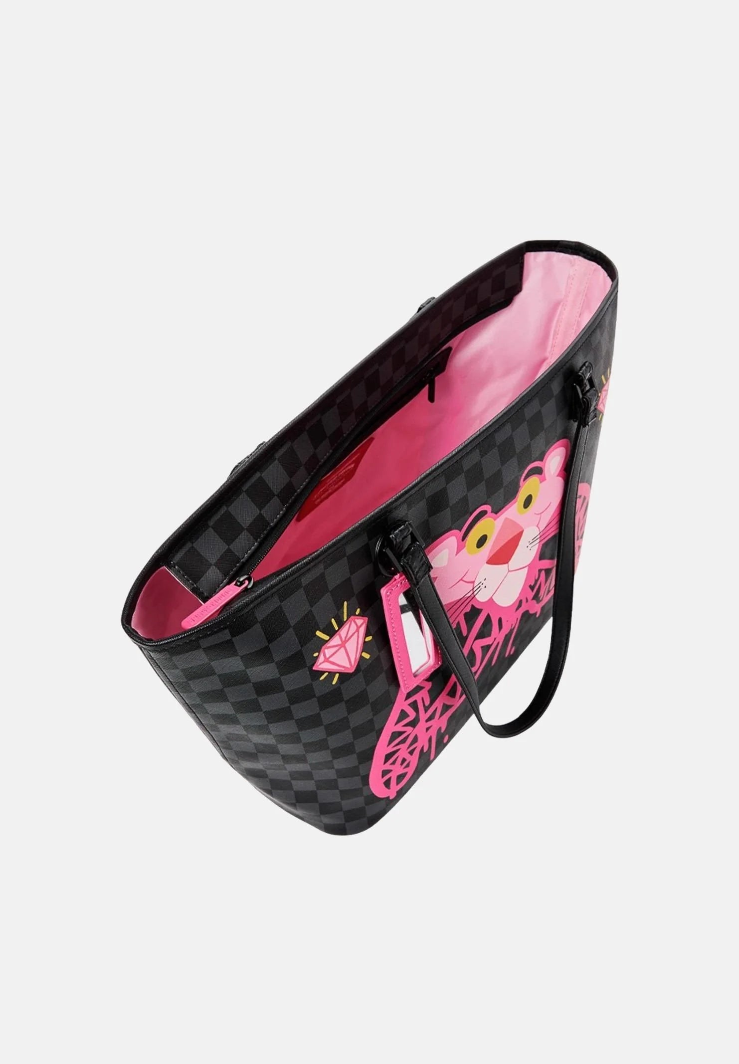 SPRAYGROUND x PANTERA ROSA BORSA PINK PANTHER DRIPPY DIAMONDS nera/rosa