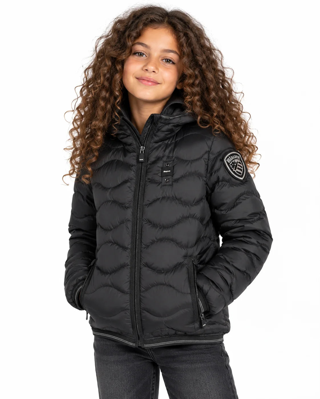 BLAUER Piumino Lowell Junior Con Logo Rimovibile Bambina Nero