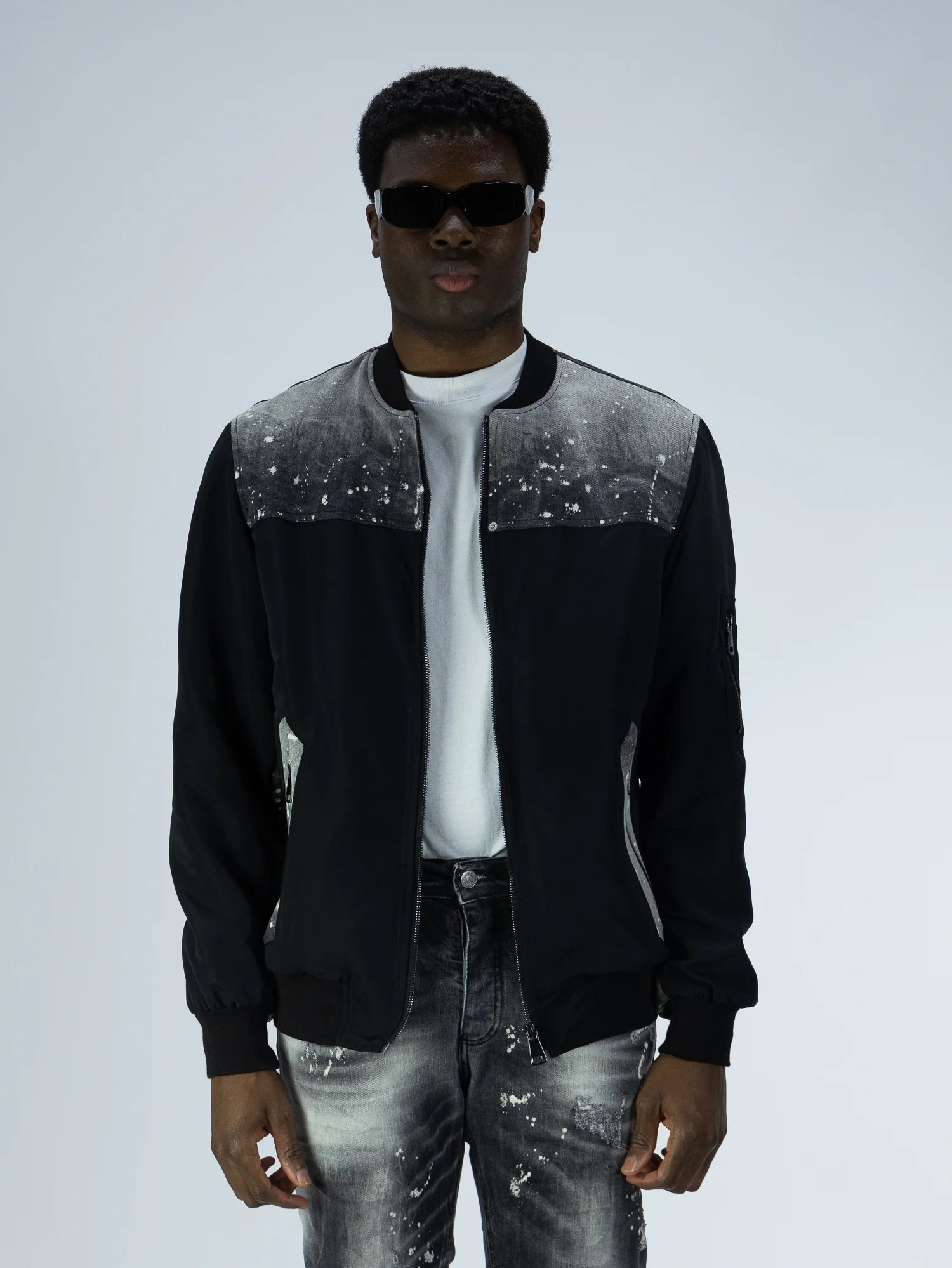 SOLDIER Jacket Con Dettagli in Jeans Nero