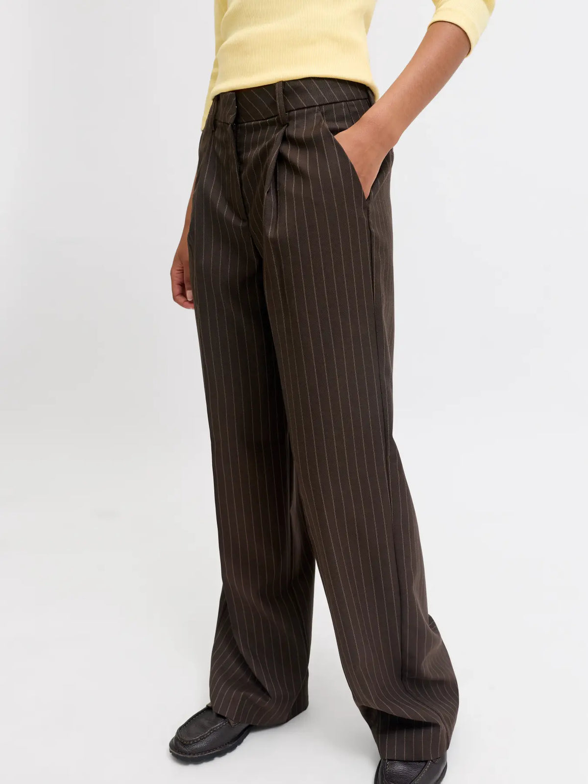 JJXX JJXX Jxaya Ellis Pantalone Classico Gessato Marrone Donna - foto 2 - Tommaseo Clothing