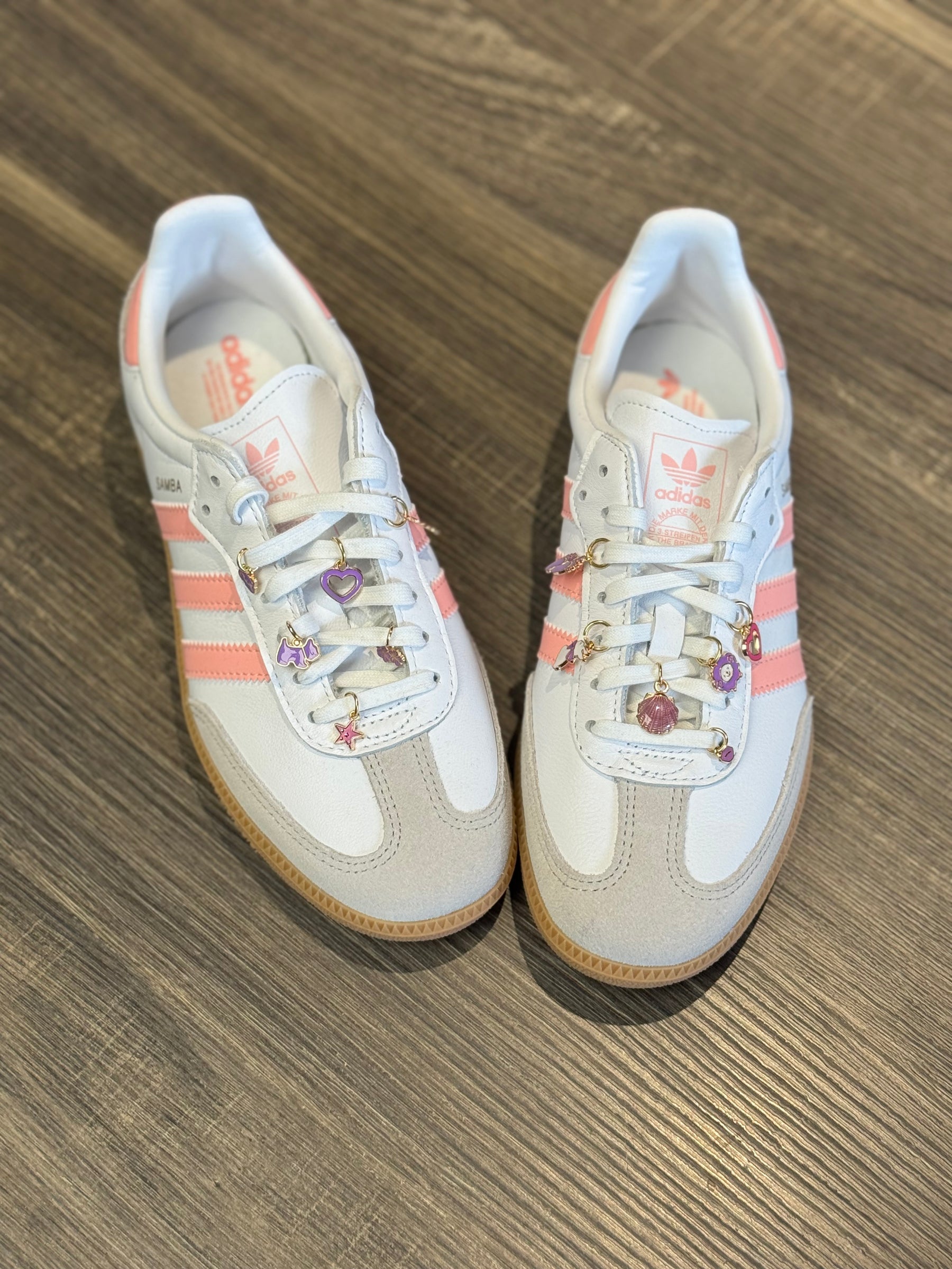 Adidas Samba Bianche e Rosa Custom Charm