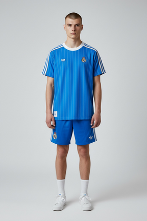 Adidas Completino Real Madrid Uomo Blu Bande Bianche