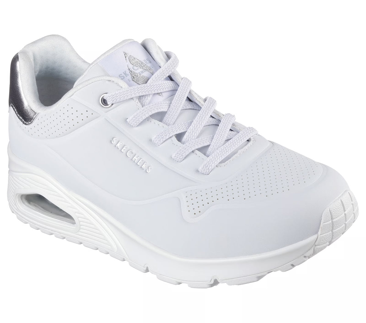 155196 WSL Skechers Uno Shimmer Away Sneaker Donna Bianca