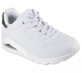 155196 WSL Skechers Uno Shimmer Away Sneaker Donna Bianca