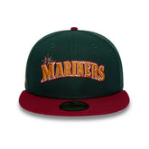 NEW ERA Cappello Mariners con visiera Dritta 59 Fifty Verde/Rosso Con Logo Giallo