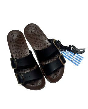 SENSI Ciabatta In Gomma Suola Marrone MOKA Nero