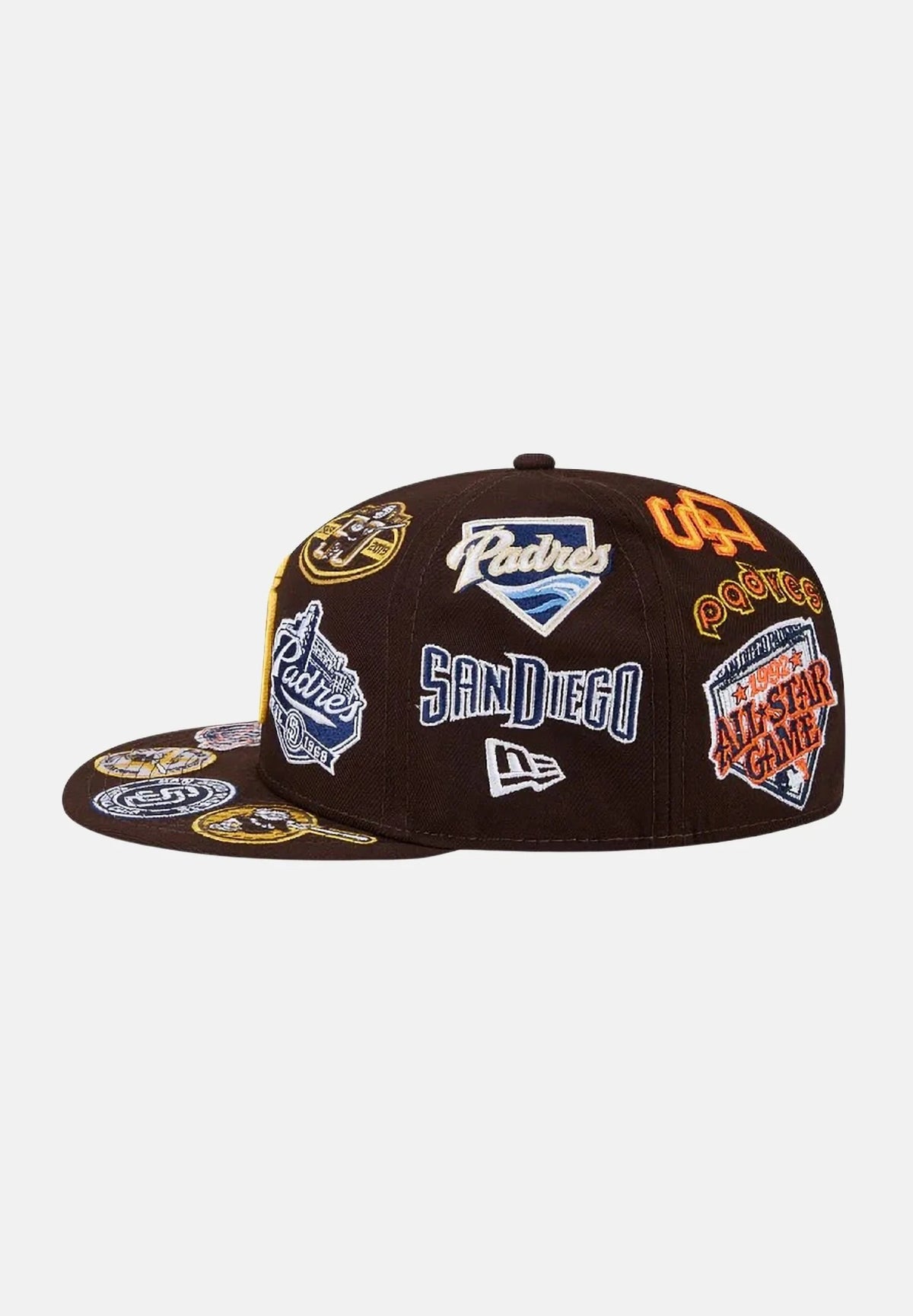 New Era NEW ERA Cappello con visiera San Diego Padres All Over 59 FIFTY Fitted marrone logo giallo - foto 2 - Tommaseo Clothi