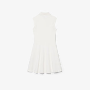 LACOSTE Polo A Vestitino Giromaniche In Cotone Piqué Bambina Basic Bianco