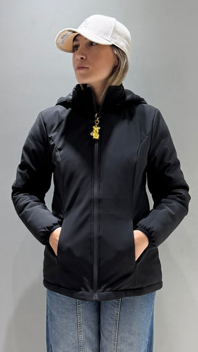 TREZ DONNA GIUBBOTTO LISCIO CORTO NERO