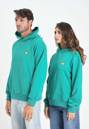 BARROW Felpa con cappuccio Con Logo Avanti e Stampa Cappuccio Verde