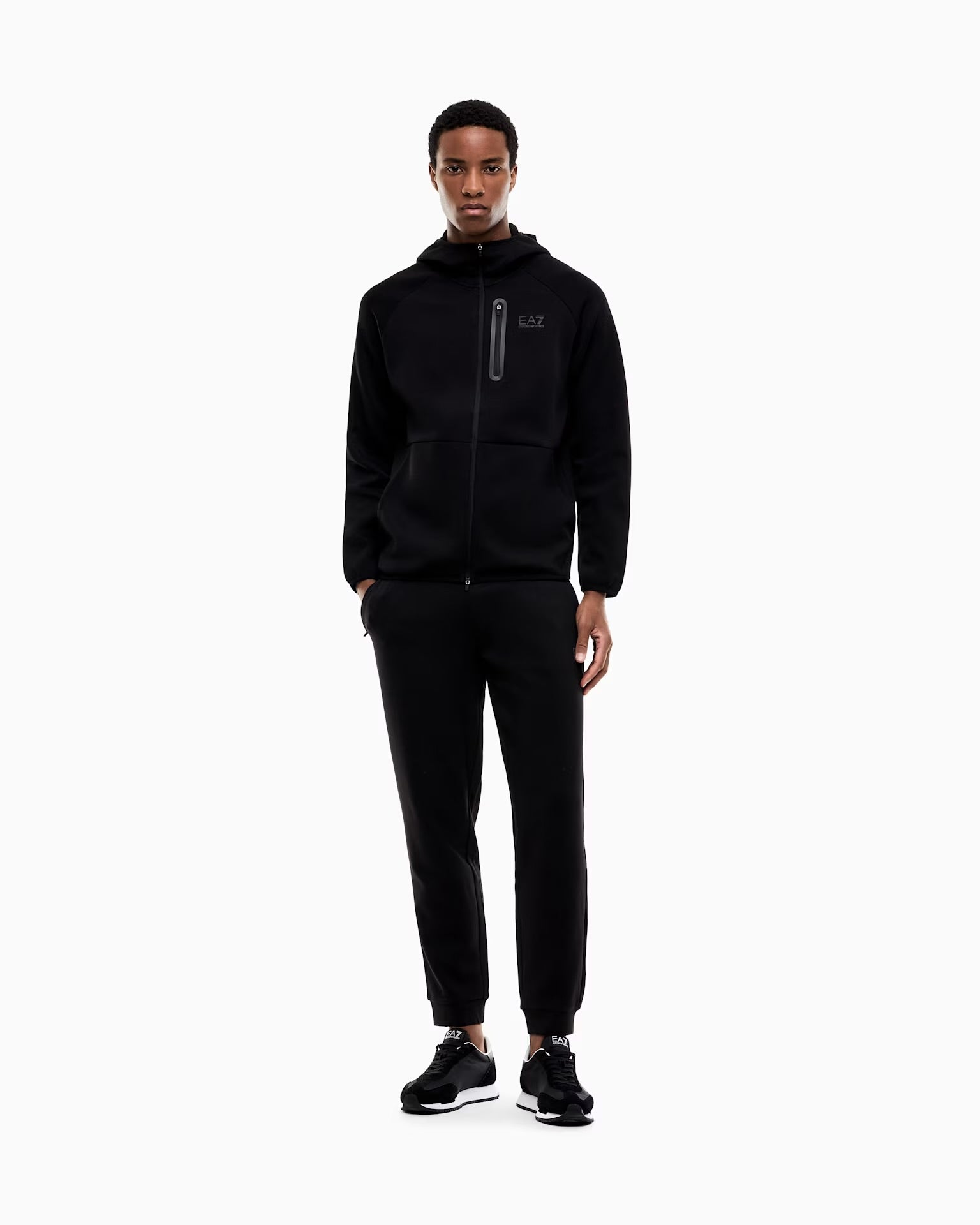EMPORIO ARMANI Tuta Completa Con Zip E Cappuccio Nero