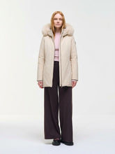 COLMAR Donna Piumino Impermeabile Lungo Con Pelliccia Beige