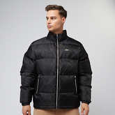 LACOSTE Giubbotto Logato Jaquard Monogram Senza Cappuccio Nero