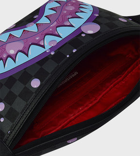 SPRAYGROUND Marsupio In Pelle  Purple Slime Takeover Savvy Crossbody Nero/Viola