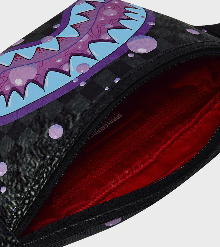 SPRAYGROUND Marsupio In Pelle  Purple Slime Takeover Savvy Crossbody Nero/Viola