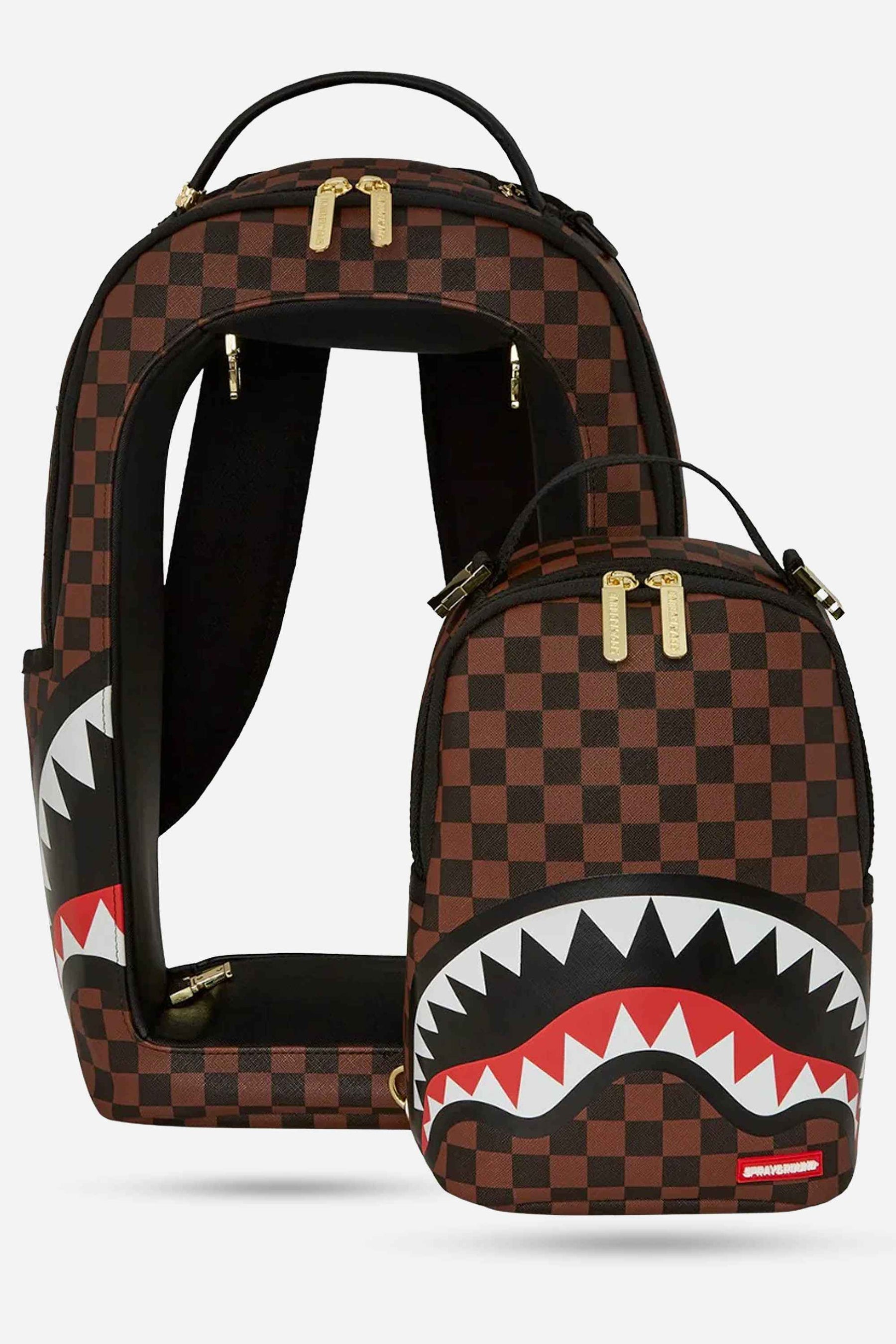 SPRAYGROUND Zaino SHARKS IN A HOLE IN PARIS DLXSV In Pelle Nero