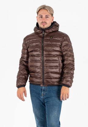 BLAUER Giubbotto Reversibile Liscio Uomo Invernale Nero/Marrone