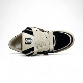 BRIAN MILLS Sneakers in Pelle e Camoscio Made in Italy Mod. Nera e Beige