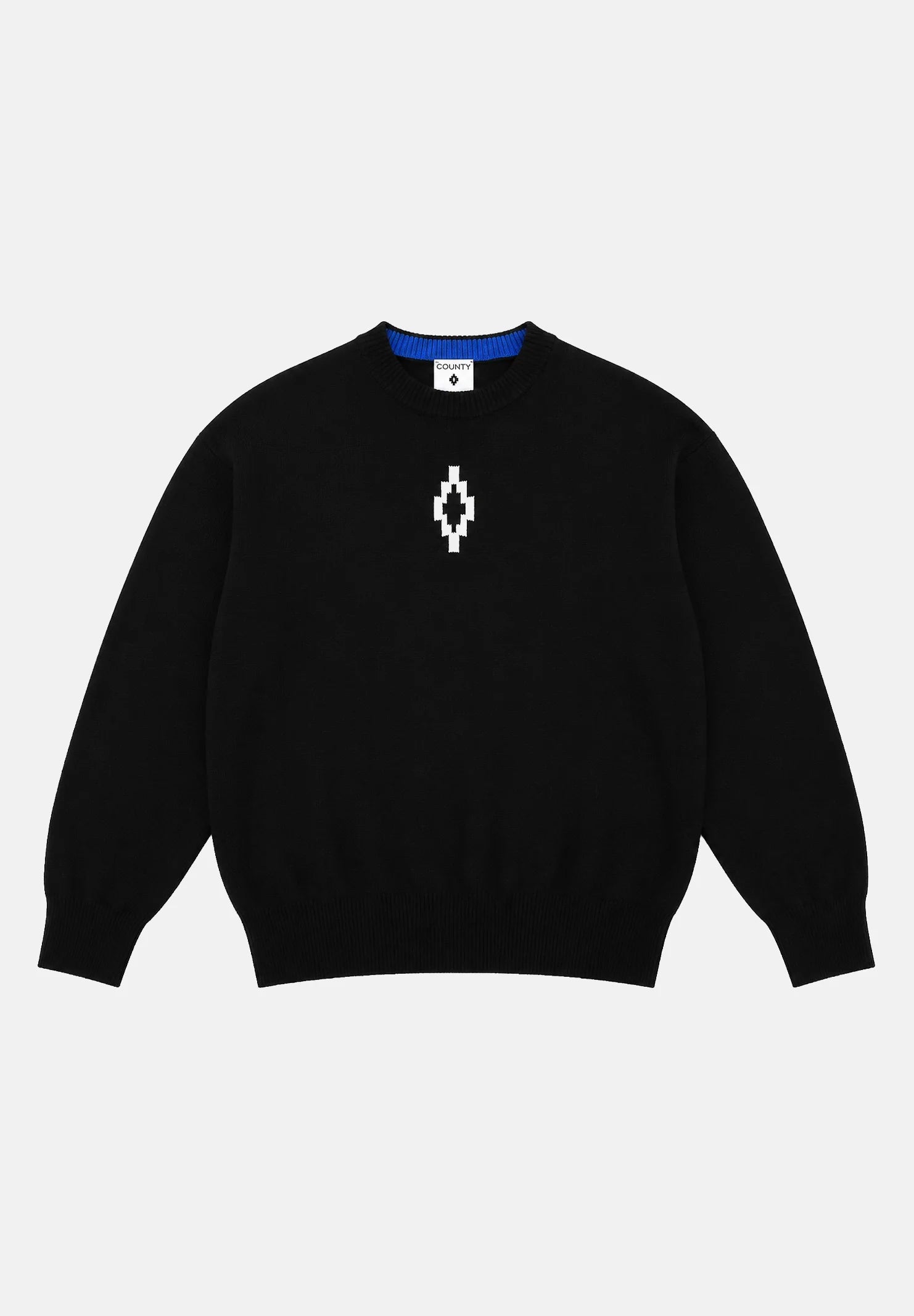 COUNTY OF MILAN Maglione Marcelo Burlon Nero Logo Frontale E Logo Retro