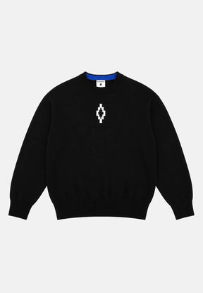 COUNTY OF MILAN Maglione Marcelo Burlon Nero Logo Frontale E Logo Retro