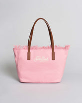 Saint Barth SAINT BARTH Borsa City Medium in cotone rosa con chiusura a zip e frange - Borsa - Tommaseo Clothing