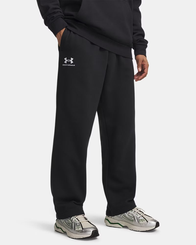 UNDER ARMOUR Pantaloni In Cotone Fleece Nero