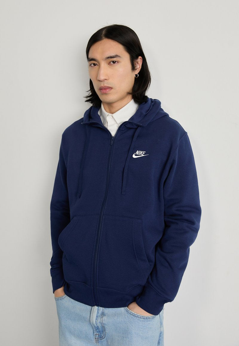 Nike Felpa Con Cappuccio M Club Hoodie Fz Bb Blu