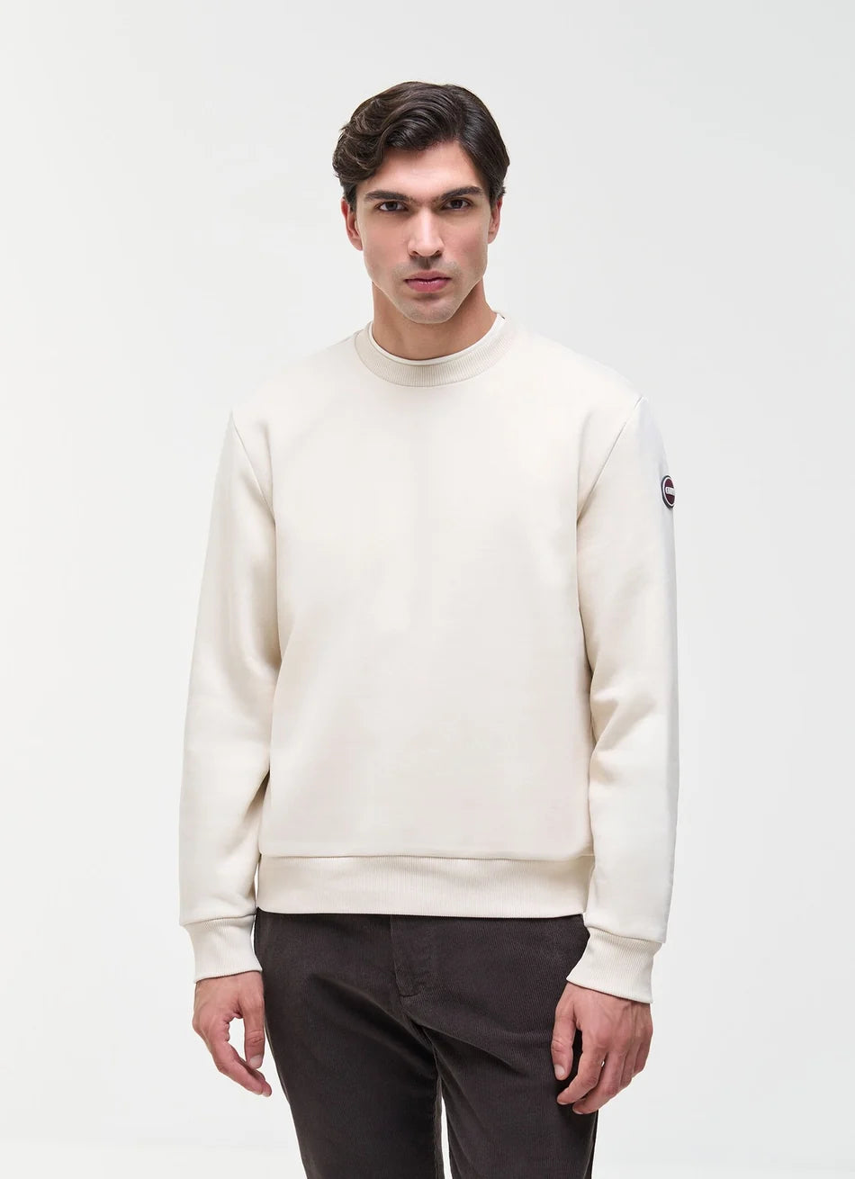 COLMAR Felpa Girocollo Logo Manica Beige