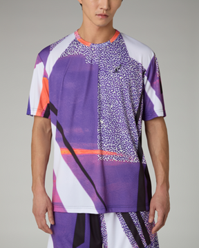 Australian Completino T-Shirt e Pantaloncino Uomo Fantasia Blu Arancione Viola