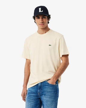 LACOSTE T-Shirt In Cotone Beige