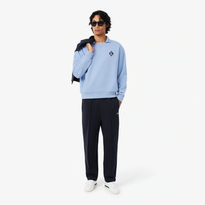 LACOSTE Felpa con collo a polo Con Logo Cucito Azzurra