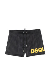DSQUARED2 Costume Da Bagno Con Loghi e Scritta orizzontale Nero/Giallo