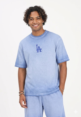 NEW ERA Completino T-Shirt e Pantaloncino Con Logo LA Blu Sfumato