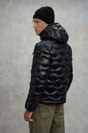 BLAUER Giubbotto Uomo Ovattato Invernale Ondulato Con Taschino Nero