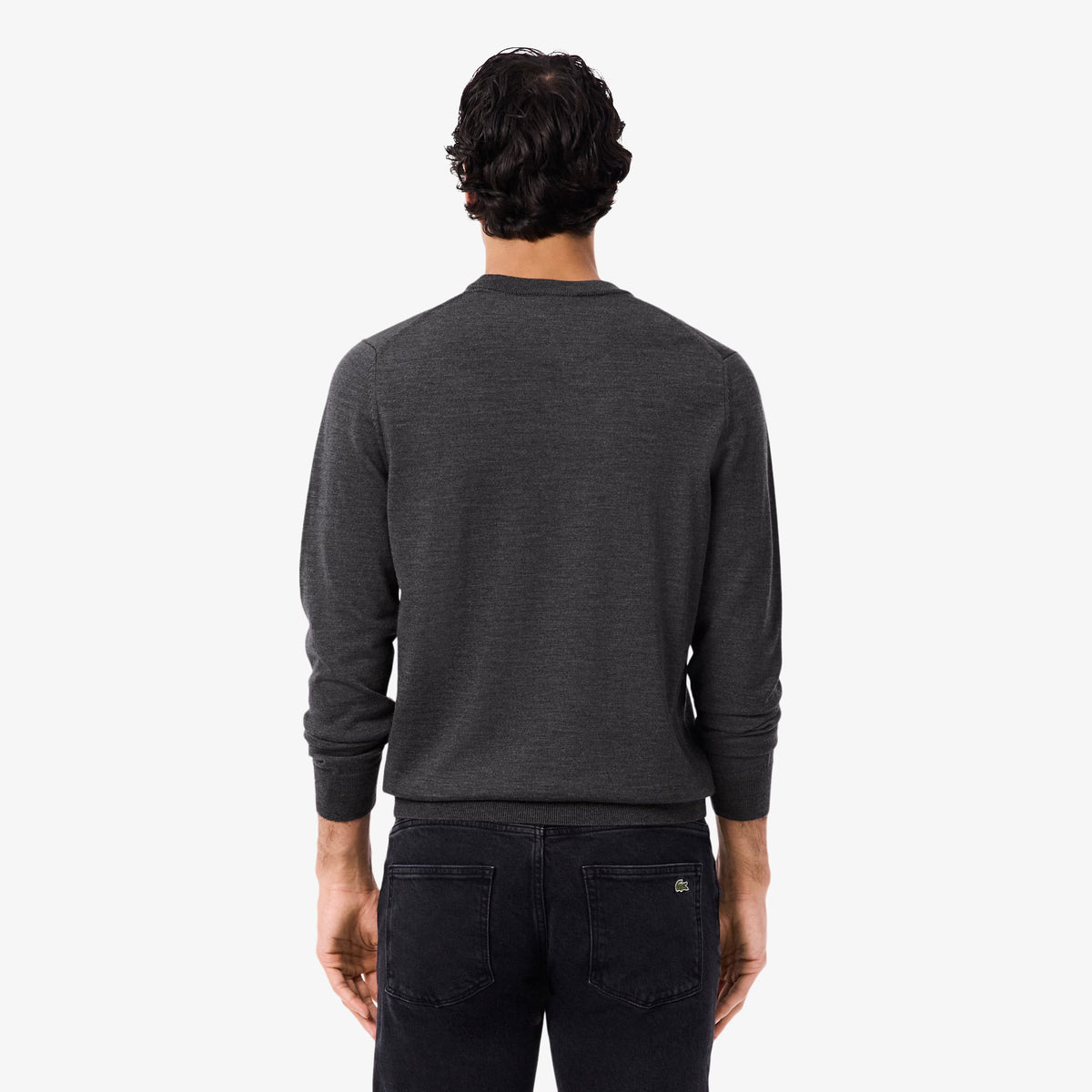 LACOSTE Maglioncino Basic in 100% Lana Grigio