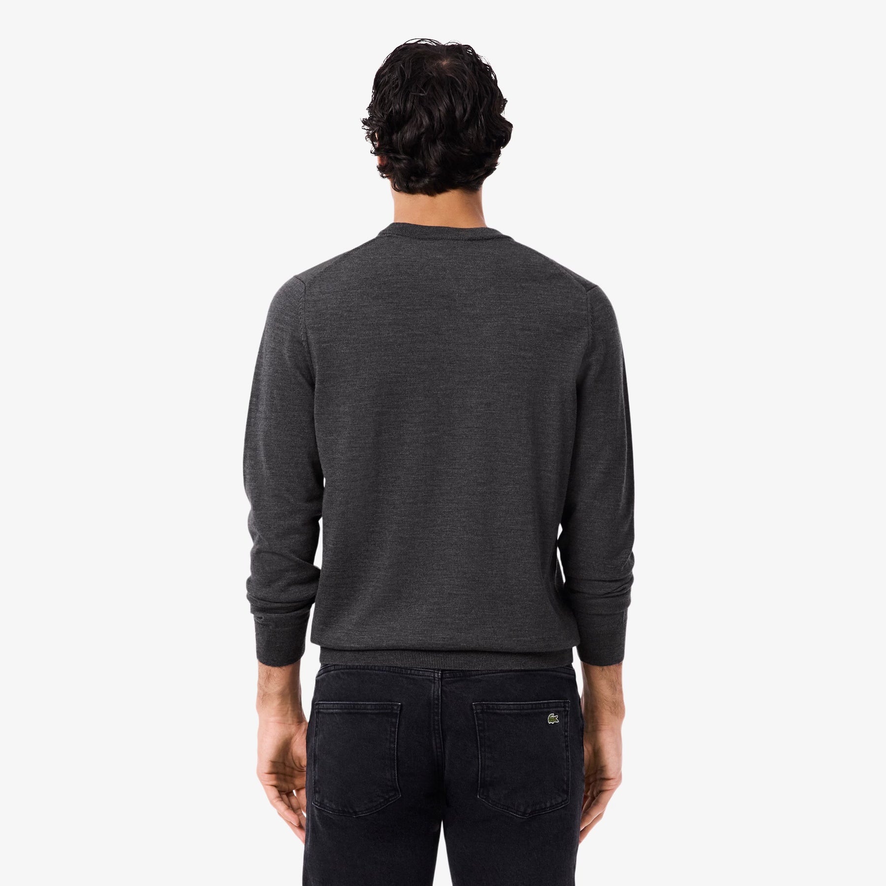 LACOSTE Maglioncino Basic in 100% Lana Grigio