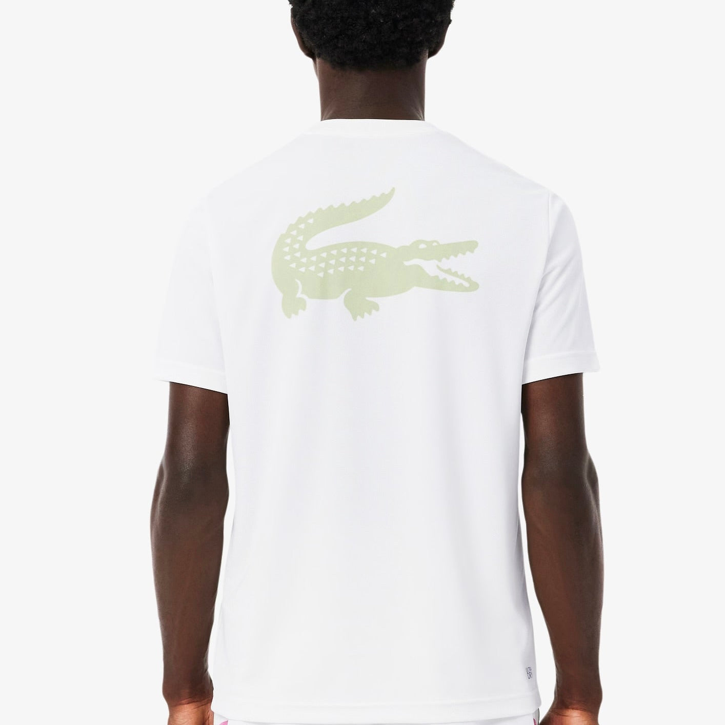 LACOSTE Completino Ultra Dry Banda Centrale Stampa Logo Retro Bianco/Nero