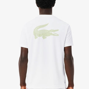 LACOSTE Completino Ultra Dry Banda Centrale Stampa Logo Retro Bianco/Nero