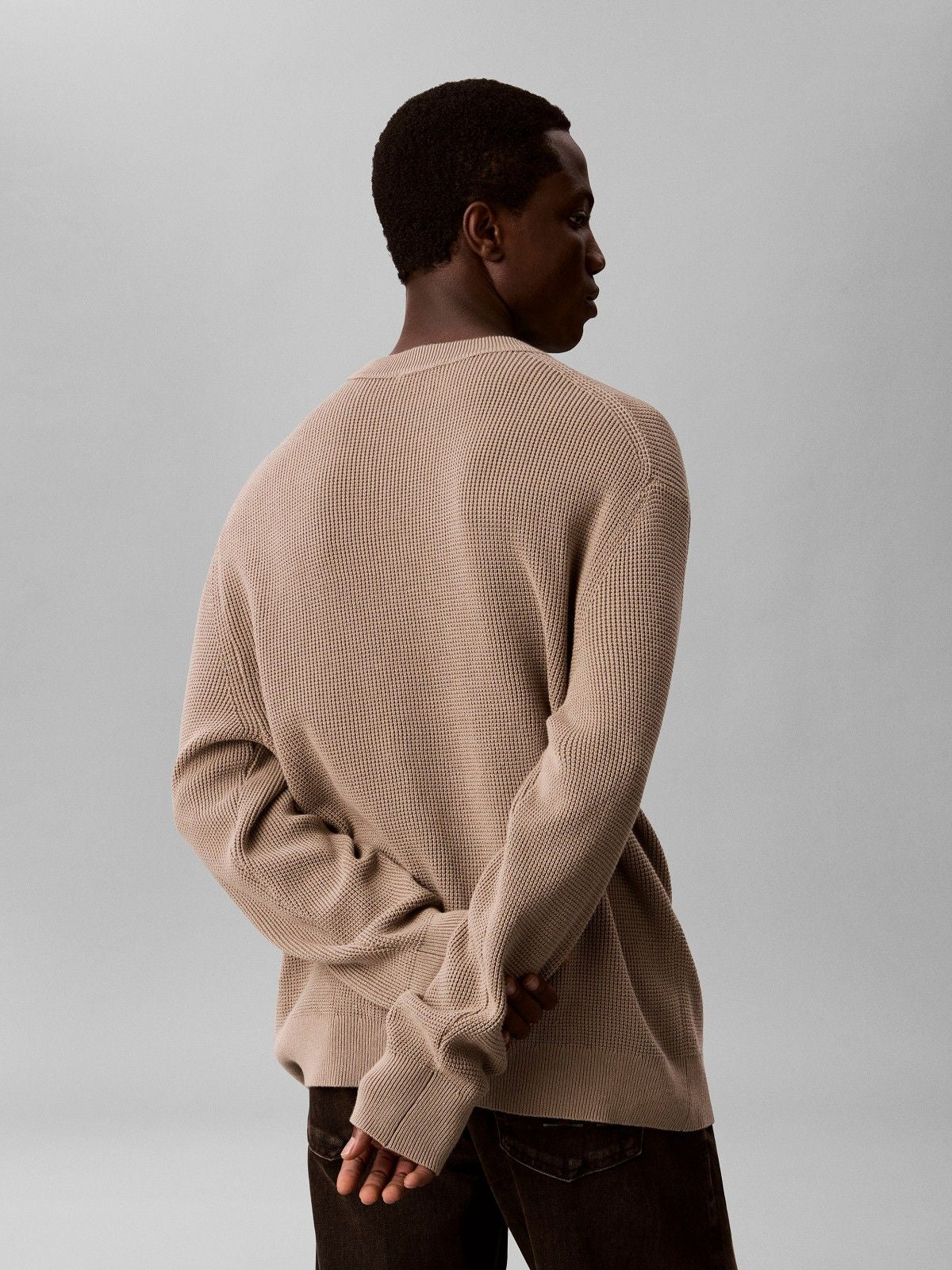 CALVIN KLEIN Maglione In Cotone Basic Beige 26/27