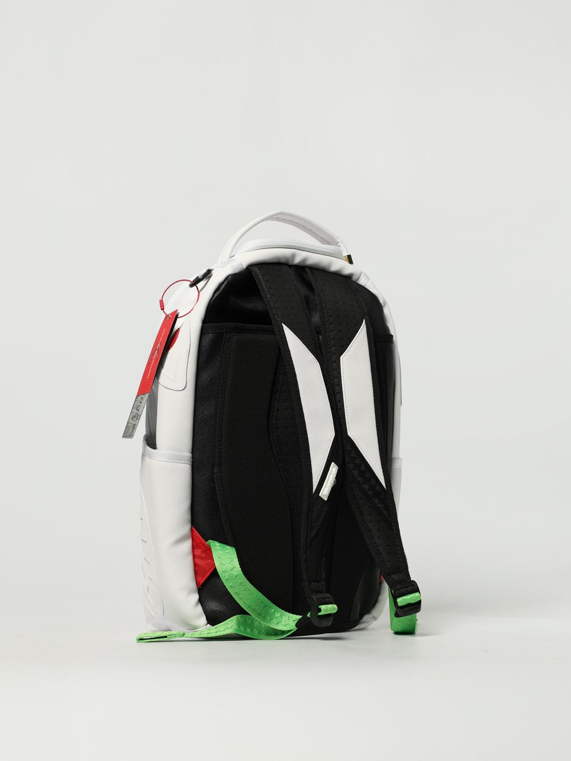 SPRAYGROUND Zaino In Pelle Italia Edition Logo Tono su Tono Bianco