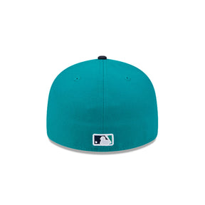 NEW ERA Cappello Con Visiera Pre-Curved 59Fifty Fitted Seattle Mariners Verde Petrolio/Blu Con Dettagli Ricamati