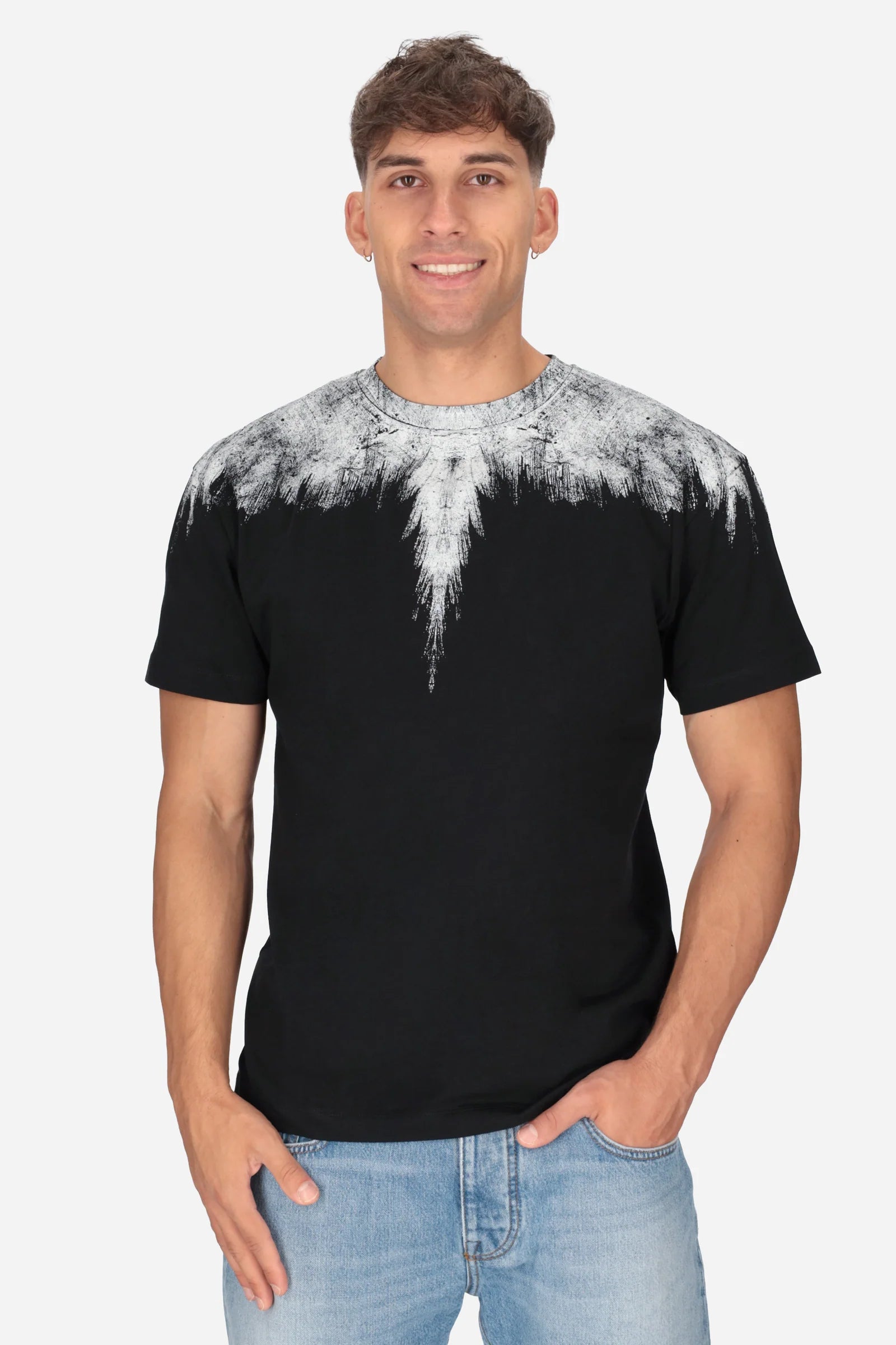 COUNTY OF MILAN T-Shirt Nera Marcelo Burlon Ali Graffito Bianco