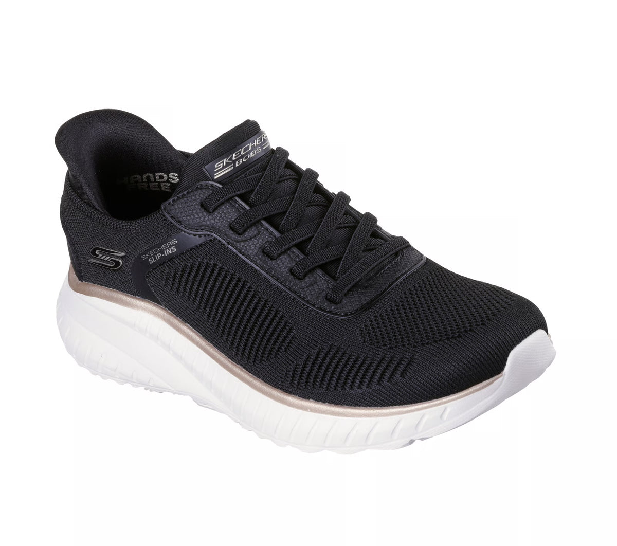 117497 BKGD SKECHERS Slip Ins Bobs Sport Squad Chaos Nero SS26