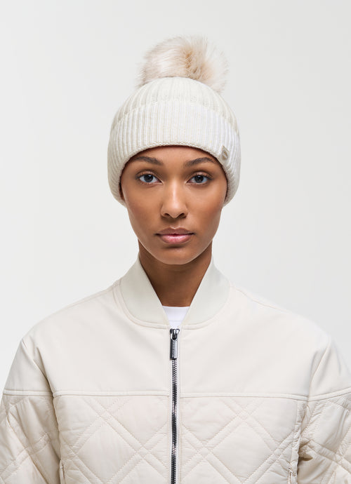 COLMAR Berretto Donna Con Pon Pon Bianco