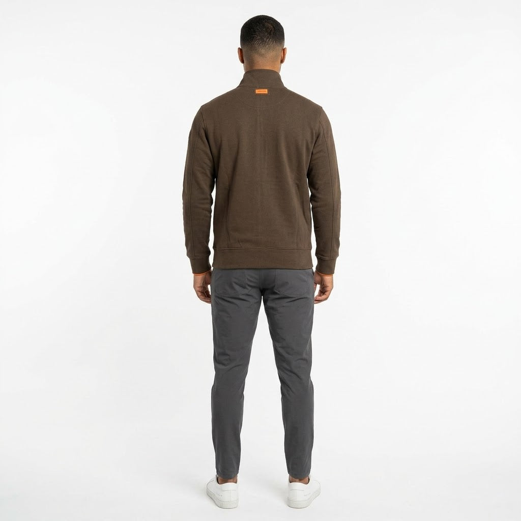 BLAUER Felpa Con Zip Senza Cappuccio Marrone