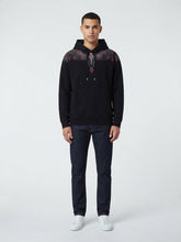 COUNTY OF MILAN Felpa Con Cappuccio Marcelo Burlon Nera Con Ali Grigio/Rosso