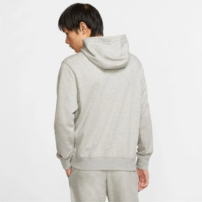 NIKE Felpa Con Zip e Cappuccio In Cotone Garzato Autunnale Grigio